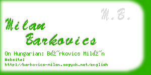 milan barkovics business card